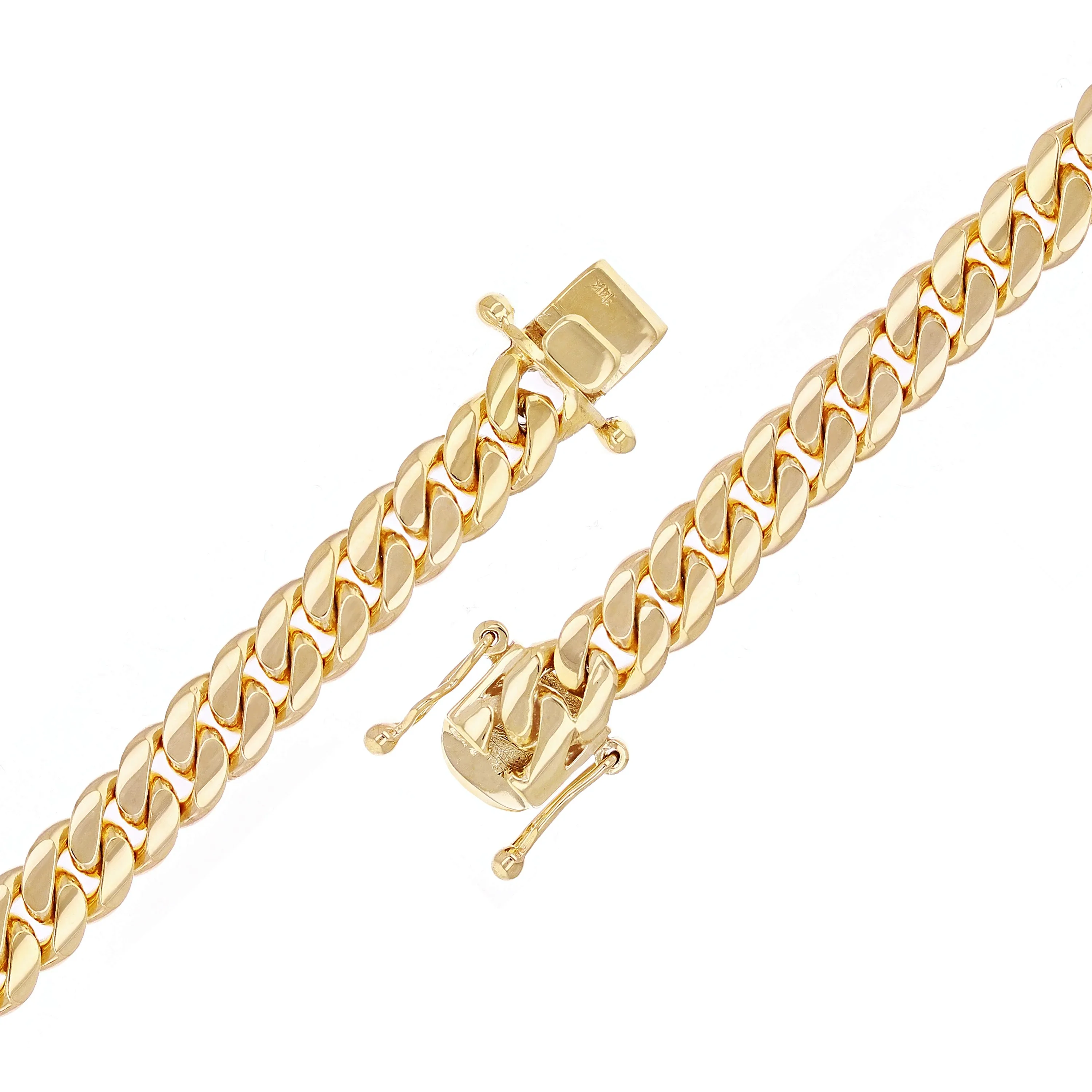 Men's 14k Yellow Gold Solid Miami Cuban Chain Bracelet 8" 7.8mm 40.1 grams