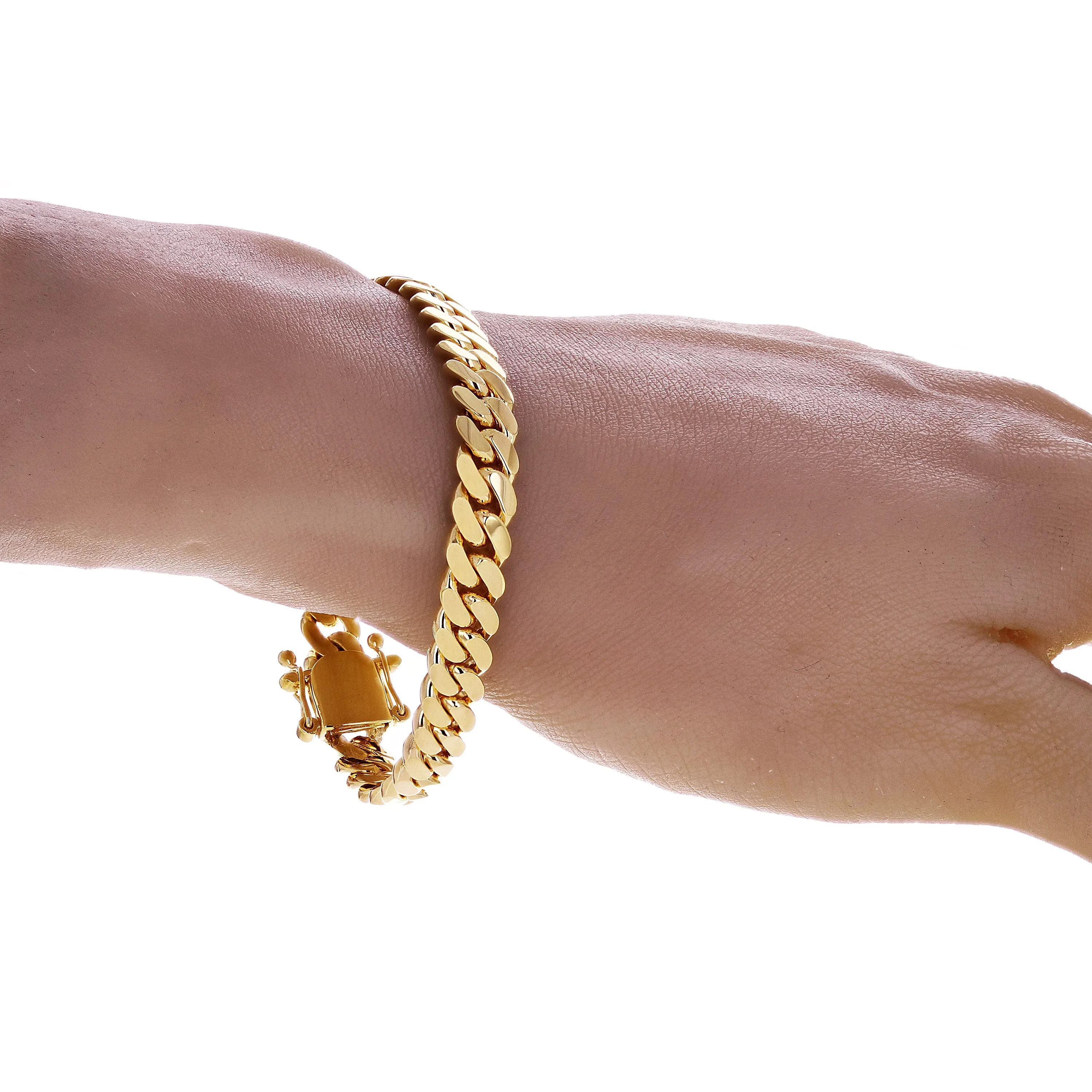 Men's 14k Yellow Gold Solid Miami Cuban Chain Bracelet 8" 7.8mm 40.1 grams