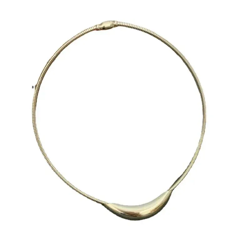 Metallic Stainless Steel Silver Plated Gold Color Choker Necklace For Women Girl Gift