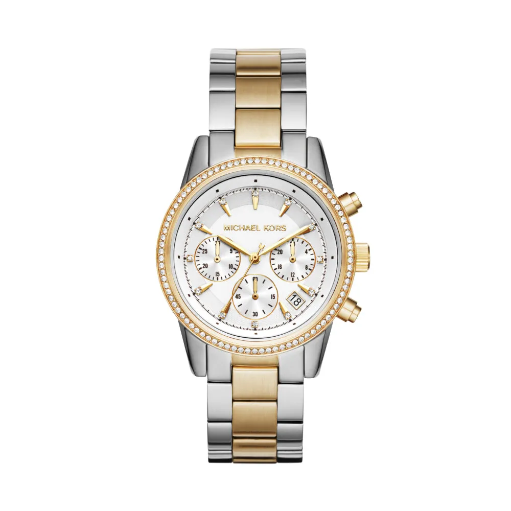 Michael Kors Ritz Chronograph  Two-Tone Women Watch