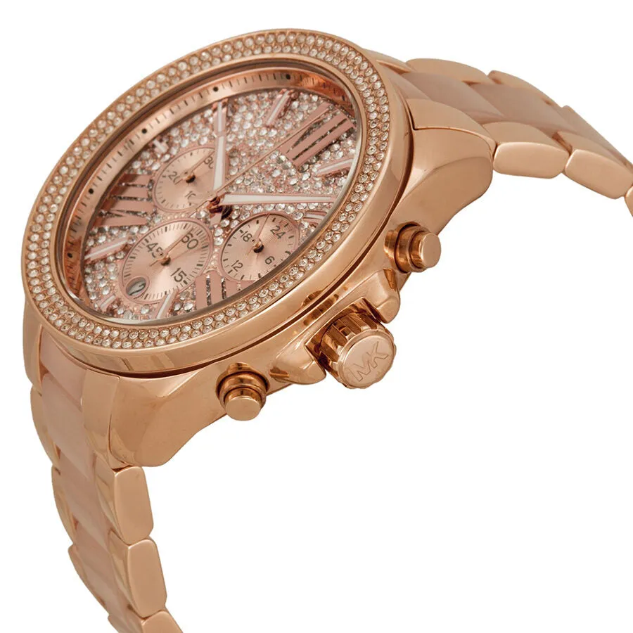 Michael Kors Wren Crystal Pave Dial Chronograph Ladies Watch MK6096 (Defect)