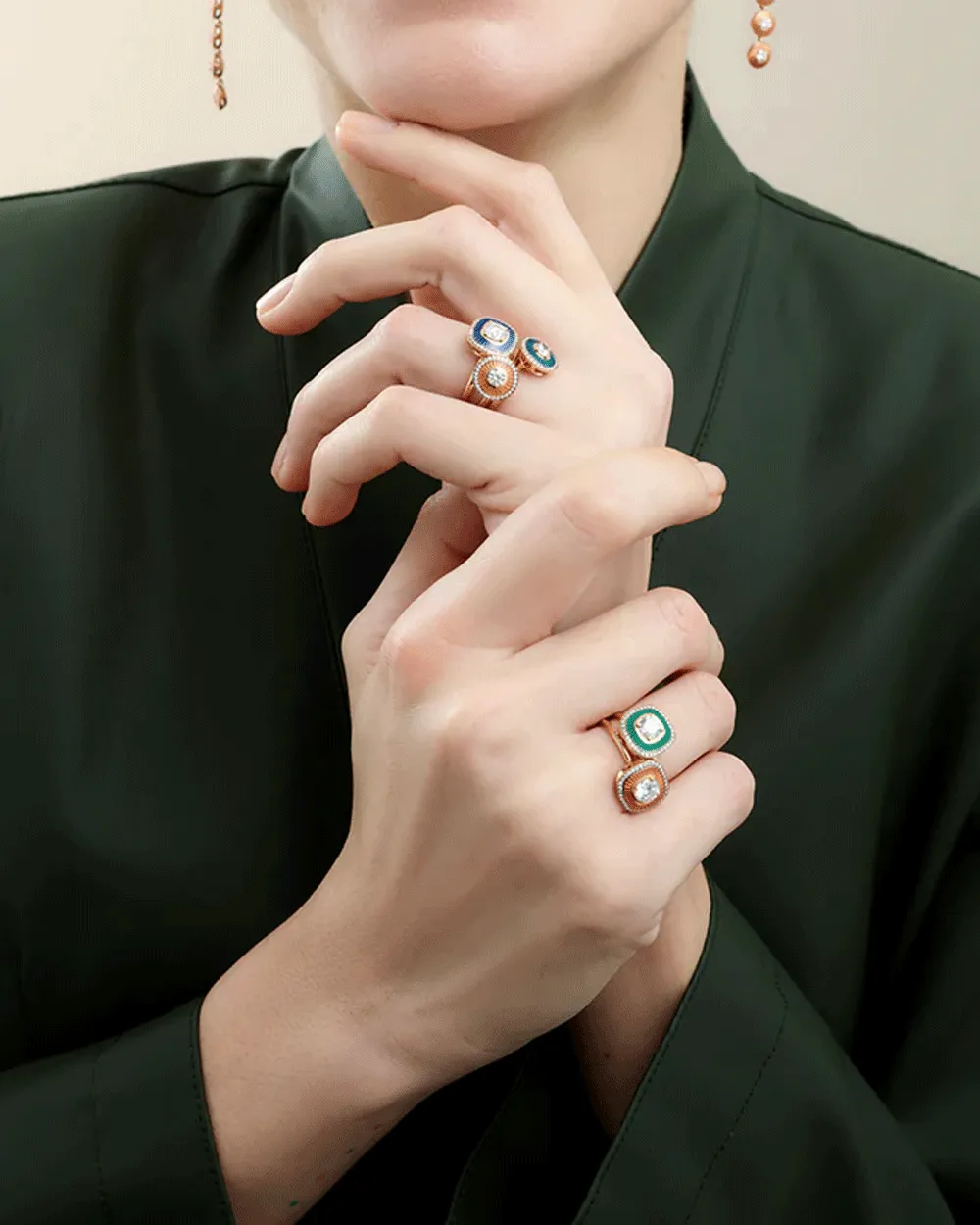Mina Orange Enamel Ring
