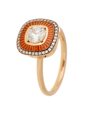 Mina Orange Enamel Ring