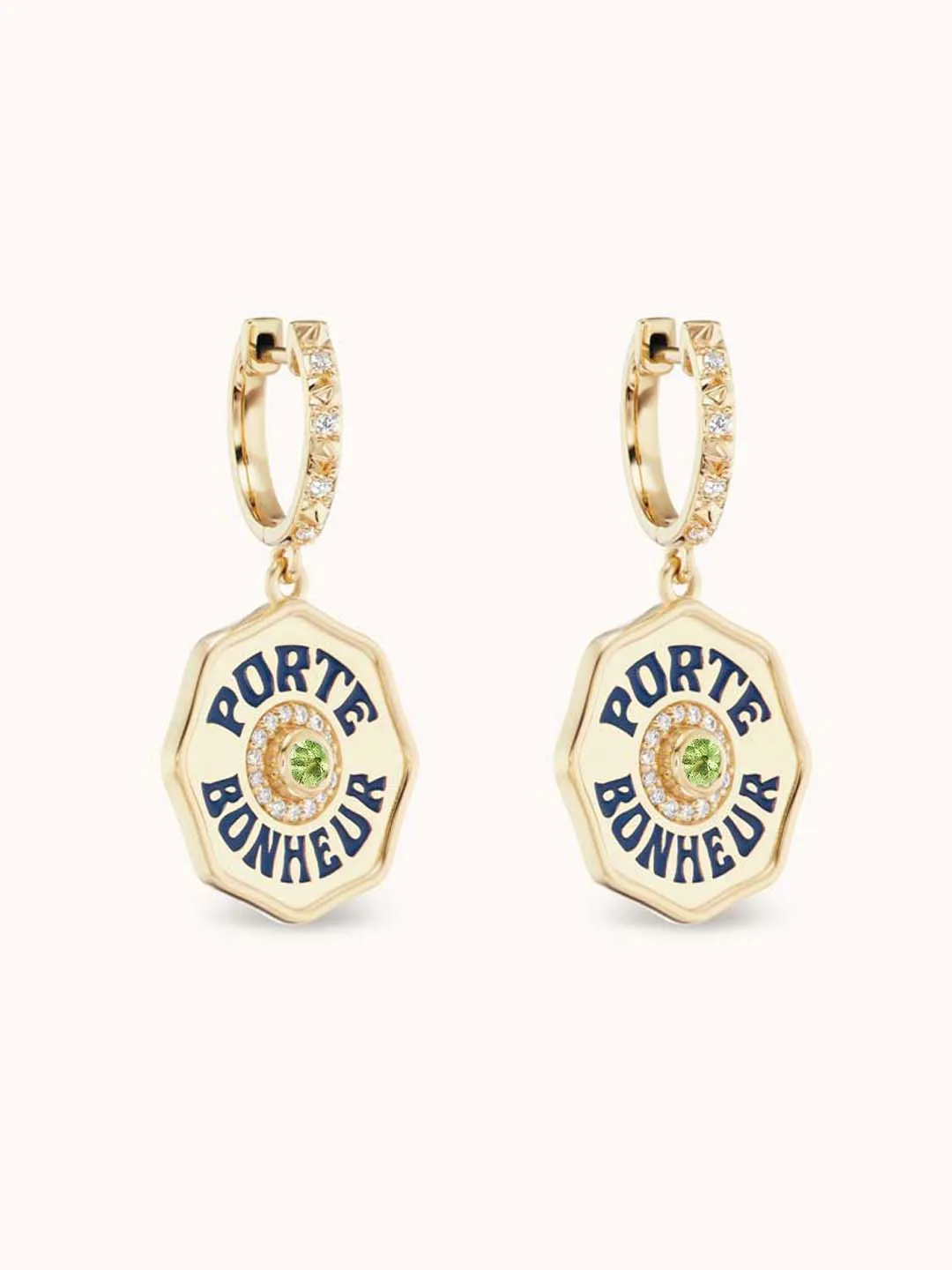 Mini Porte Bonheur Earrings Peridot