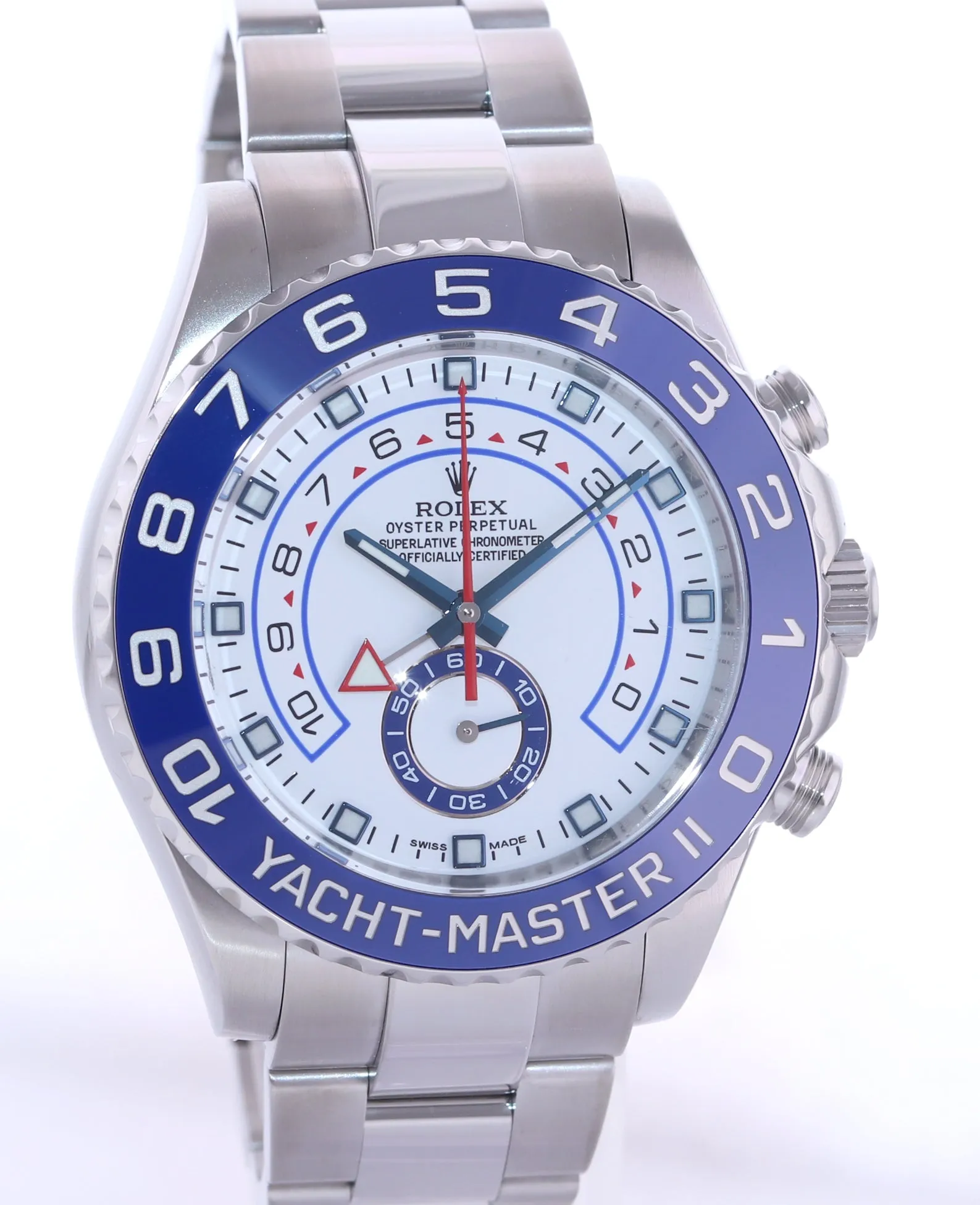 MINT 2017 Rolex Yacht-Master II 44mm Steel White Blue Ceramic 116680 Watch Box