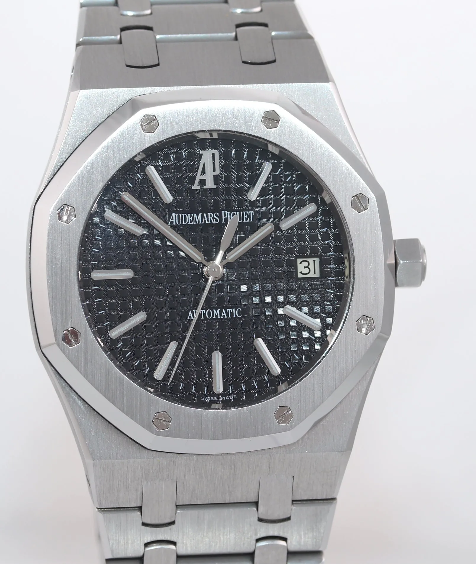 MINT Audemars Piguet Royal Oak Black Stick Dial 39mm Steel 15300 Date Watch Box