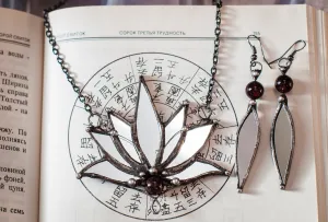 Mirror Lotus with Garnet Stone