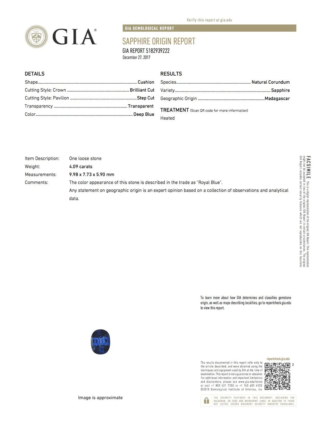 Modern Platinum 4.09 Carat Natural Madagascar Royal Blue Sapphire and Diamond Ring GIA Certified