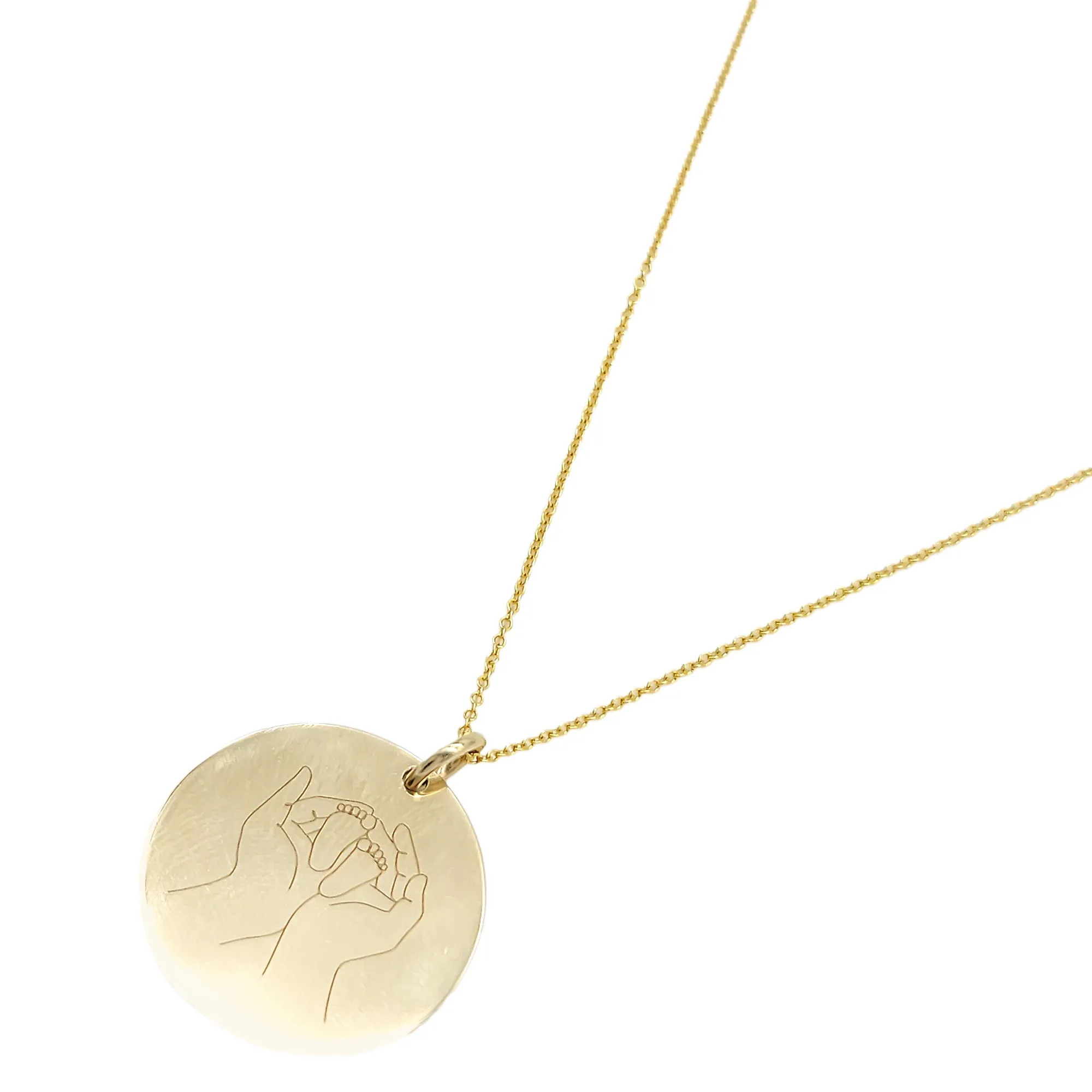 Mom Hands and Baby Feet Necklace