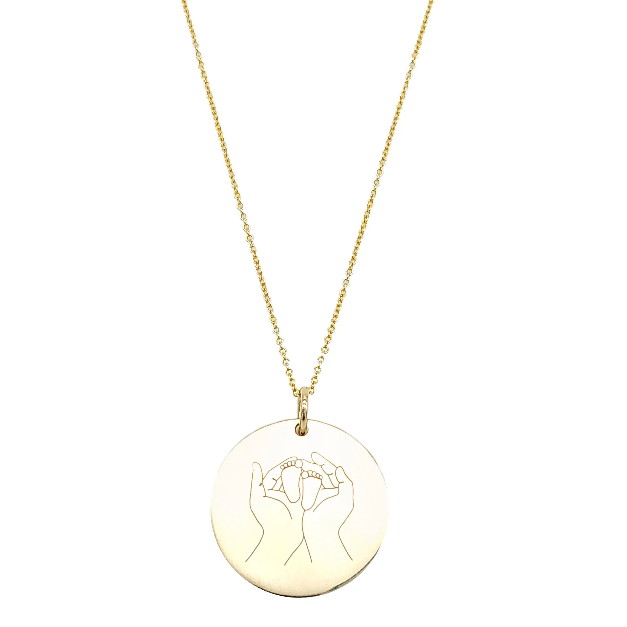 Mom Hands and Baby Feet Necklace