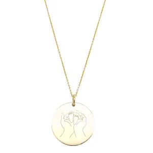 Mom Hands and Baby Feet Necklace