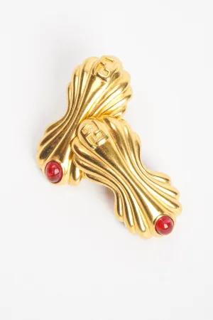 Monogram Fluted Eclair Earrings