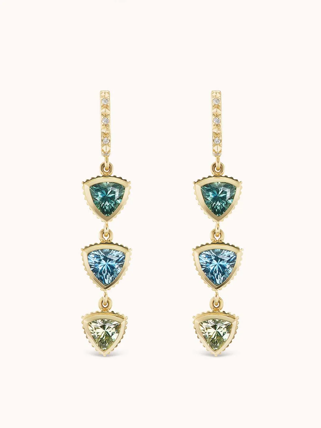 Montana Sapphire Trillion Drop Earring