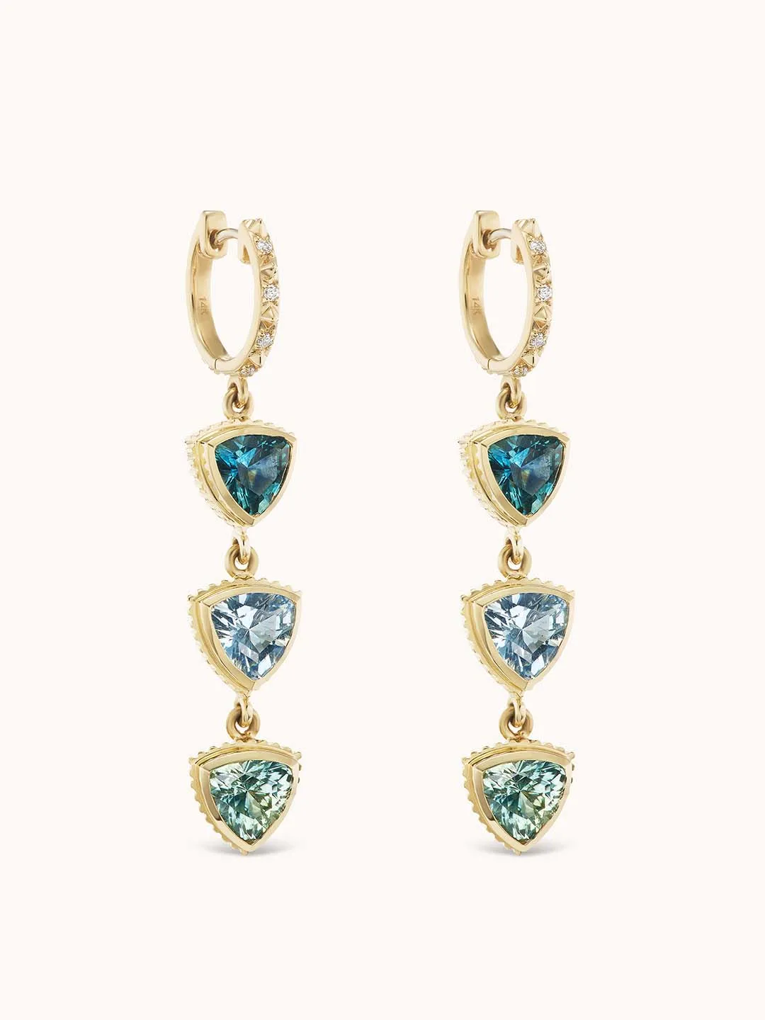 Montana Sapphire Trillion Drop Earring