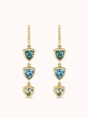 Montana Sapphire Trillion Drop Earring