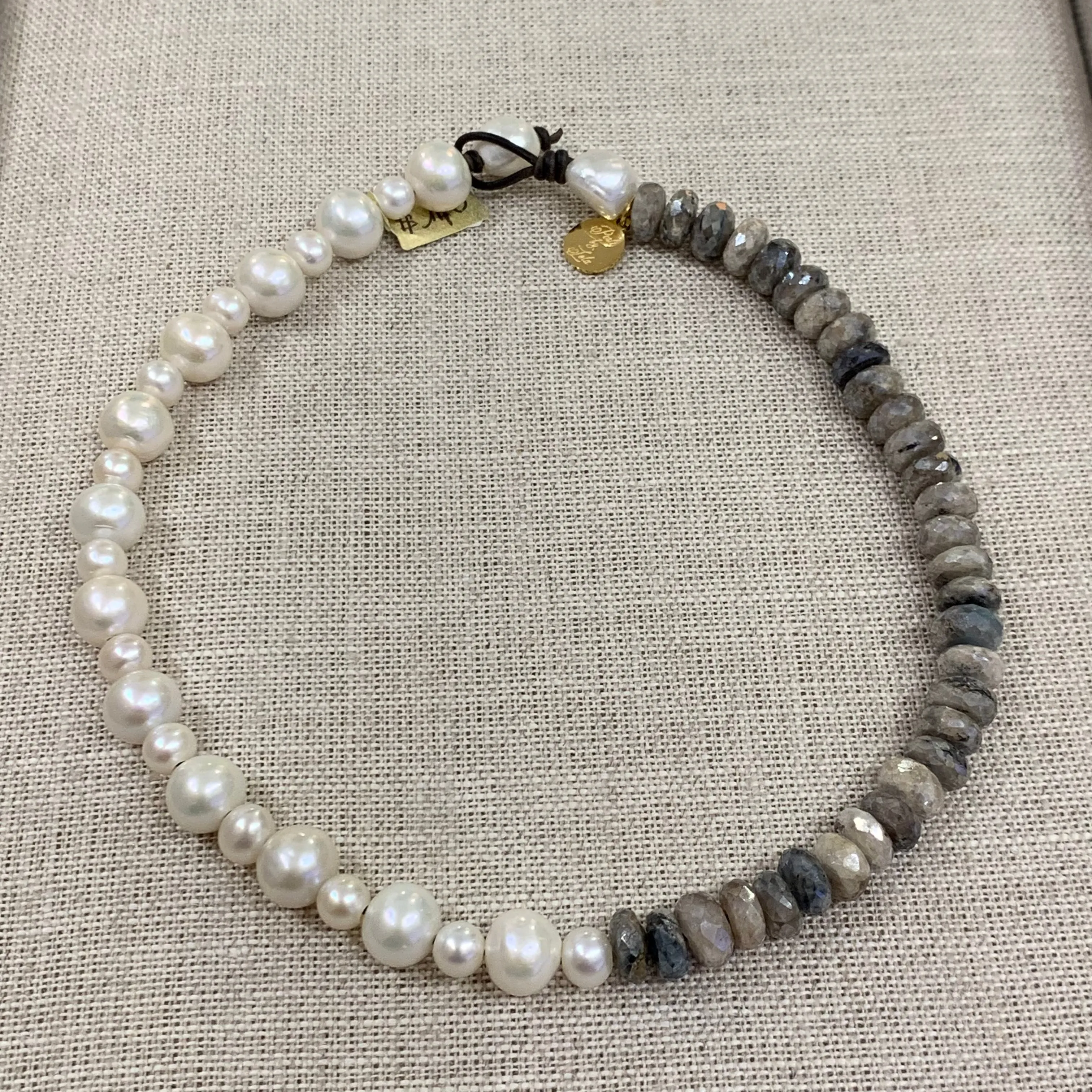 Moonstone w/ Freshwater Pearls Choker