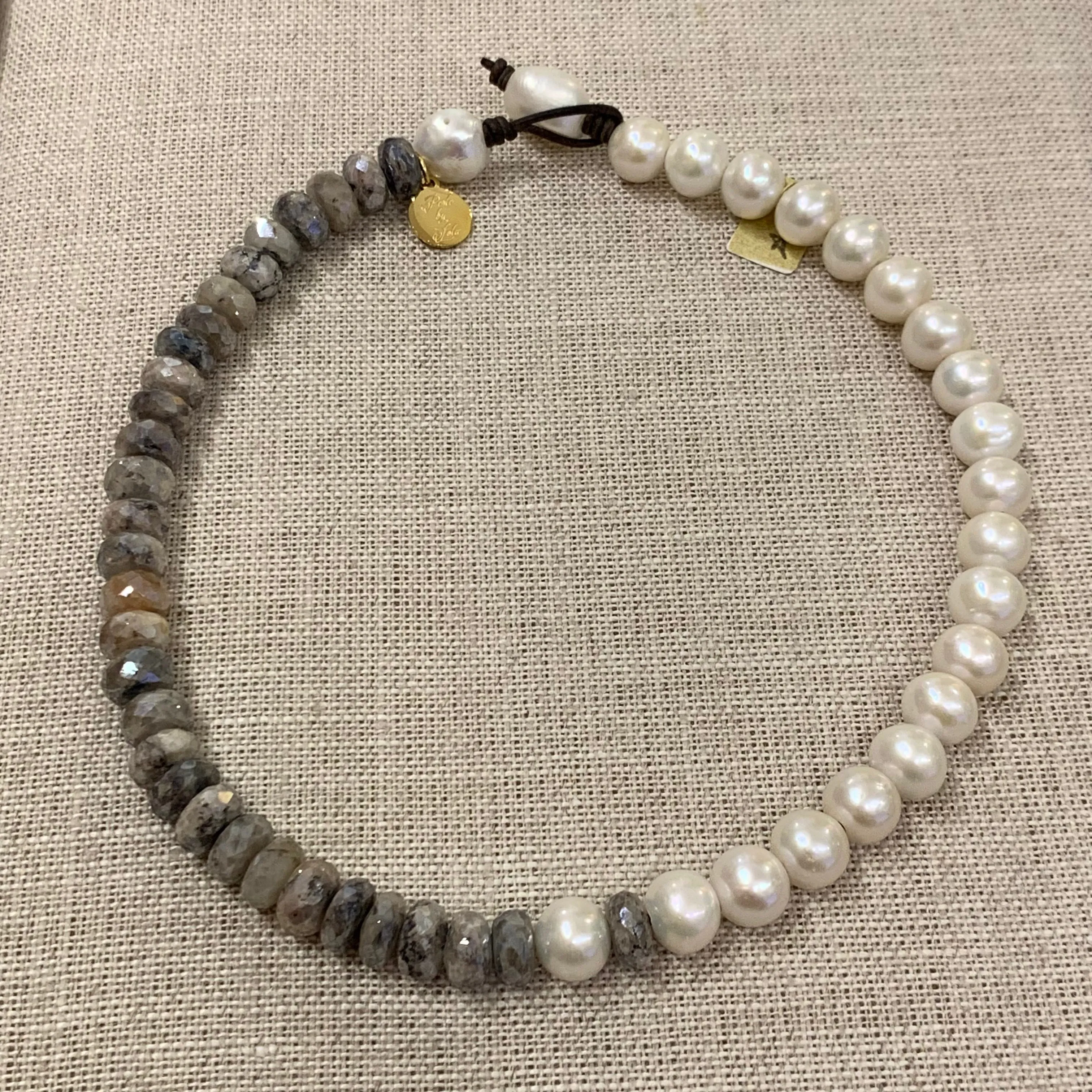Moonstone w/ Freshwater Pearls Choker
