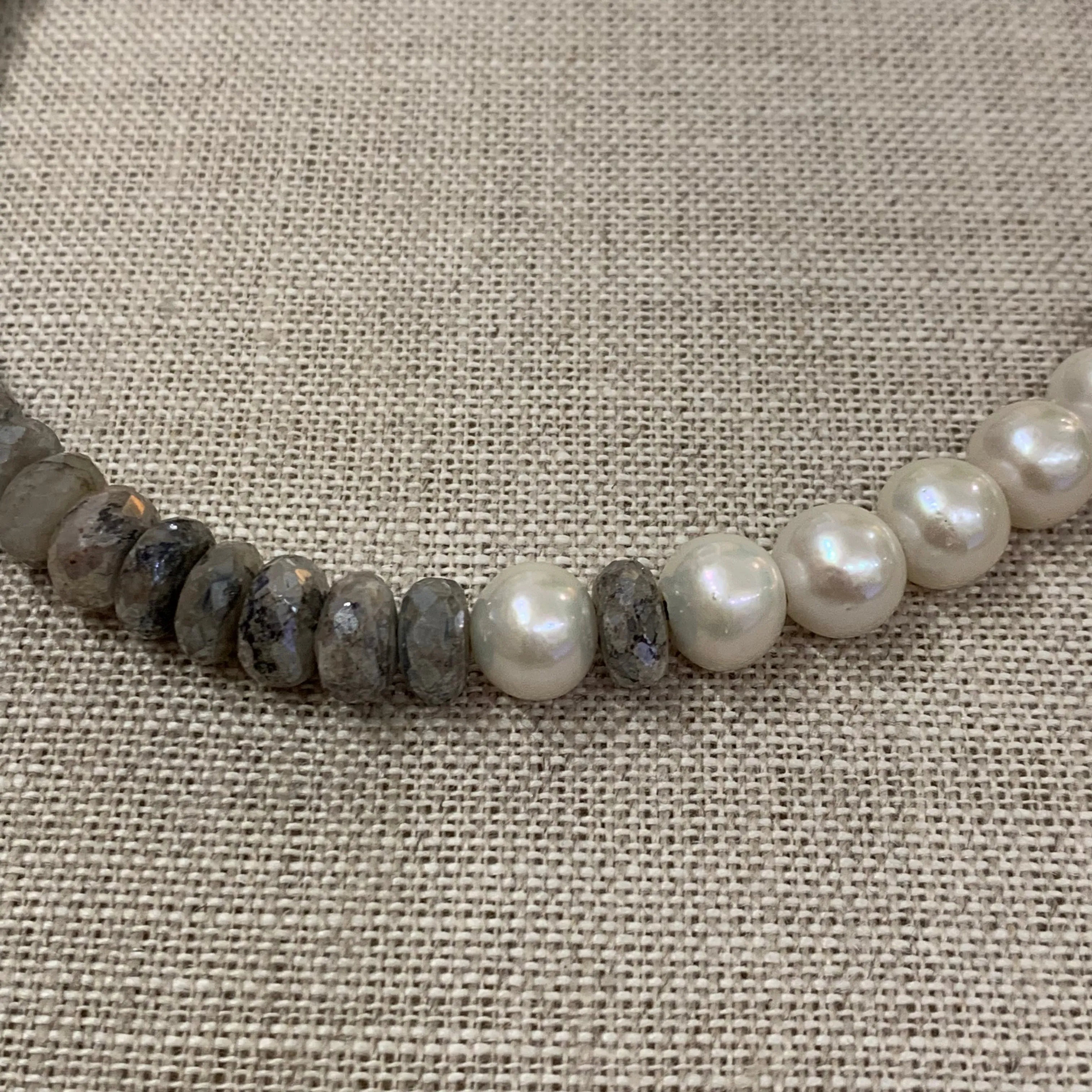 Moonstone w/ Freshwater Pearls Choker