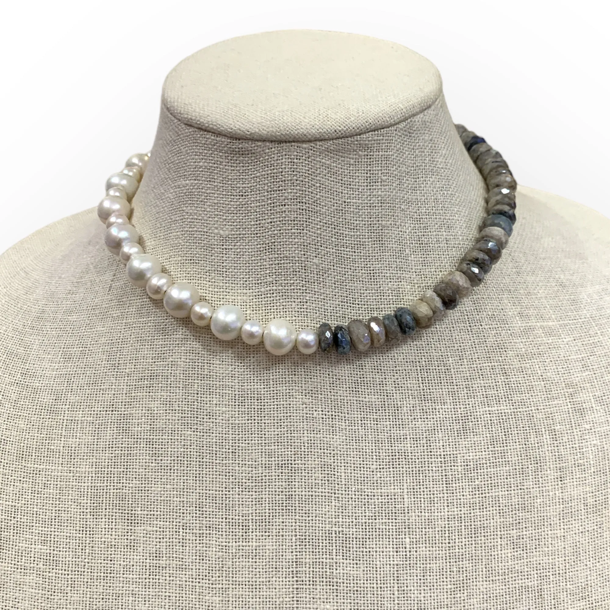 Moonstone w/ Freshwater Pearls Choker