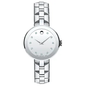 Movado Diamonds Gold Stainless Steel Gold Dial Quartz Watch for Ladies - 606817