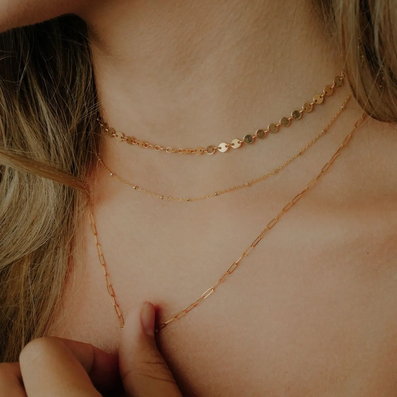 Multi Disc Choker Necklace