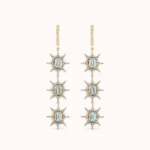 Multi Starburst Earrings Aquamarine