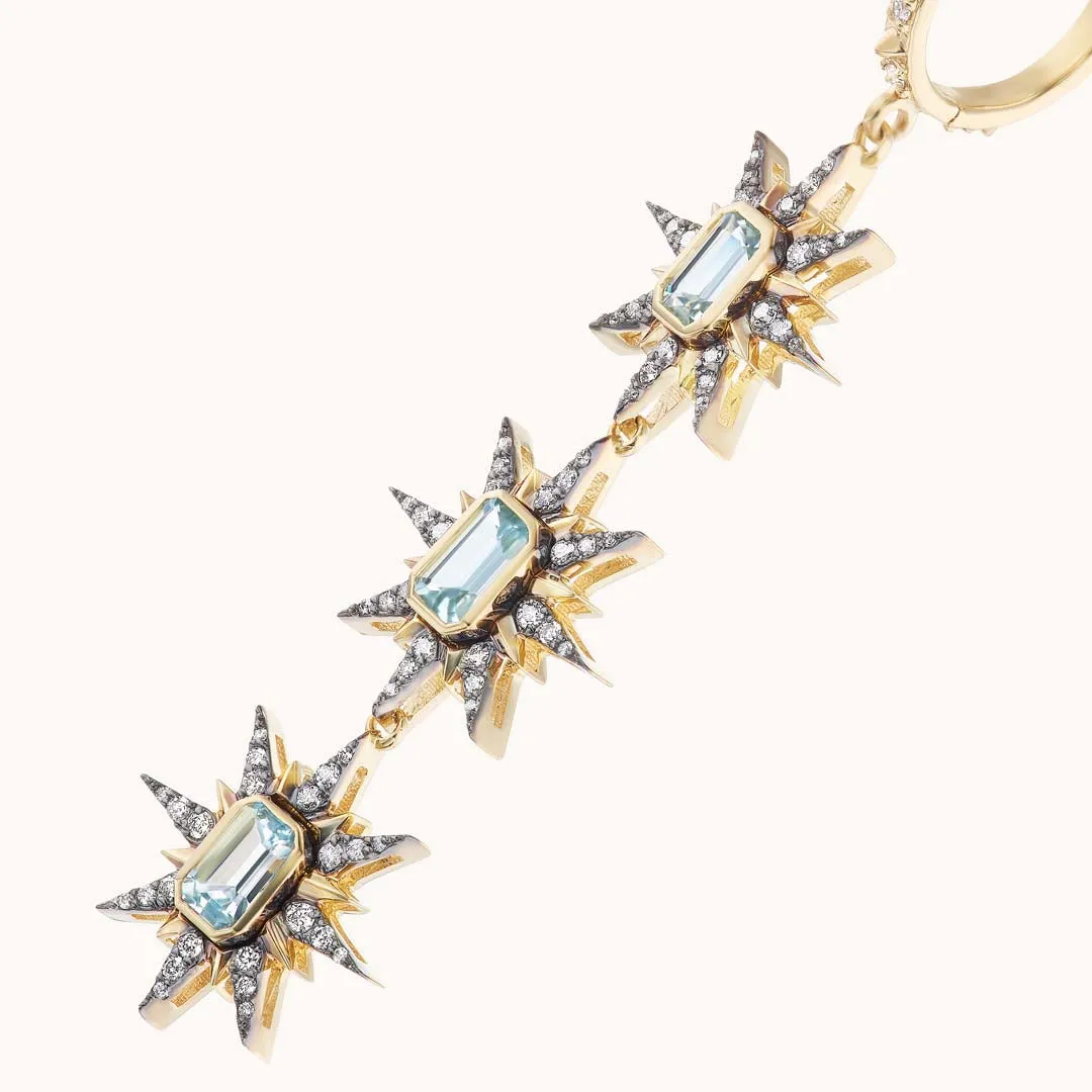 Multi Starburst Earrings Aquamarine