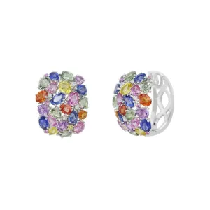 Multicolour White Gold Earrings
