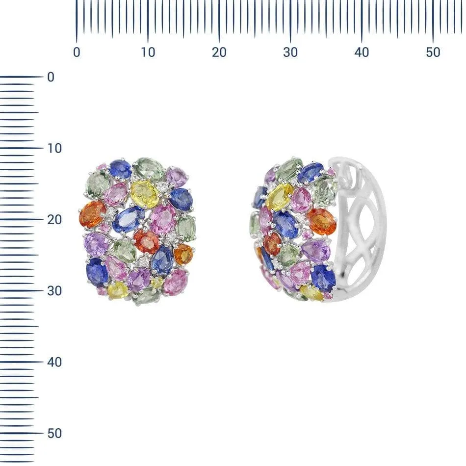 Multicolour White Gold Earrings