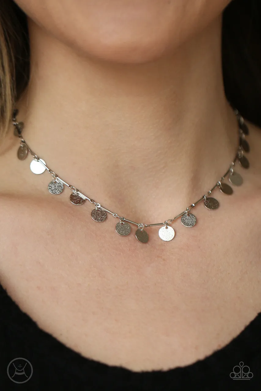 Musically Minimalist Silver Paparazzi Choker Necklace