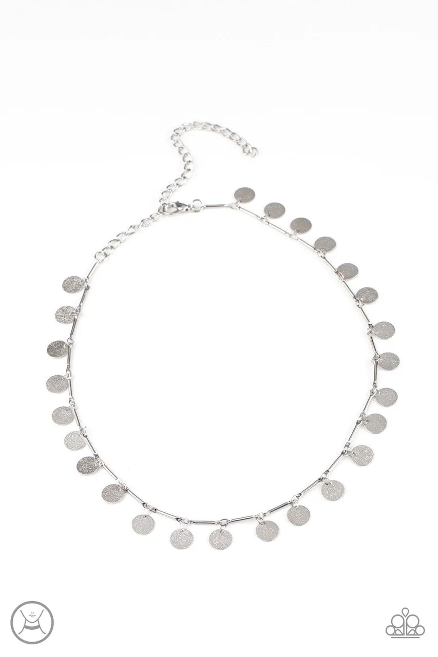 Musically Minimalist Silver Paparazzi Choker Necklace
