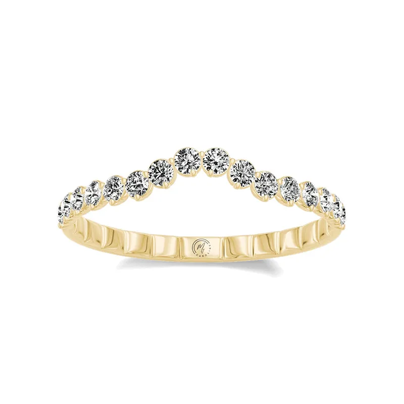 My Caroline Yellow Gold 0.25ctw Round Brilliant Contour Wedding Band- KVB2856YR5J