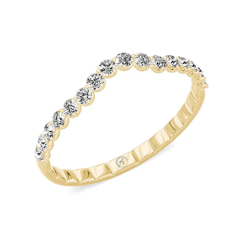 My Caroline Yellow Gold 0.25ctw Round Brilliant Contour Wedding Band- KVB2856YR5J