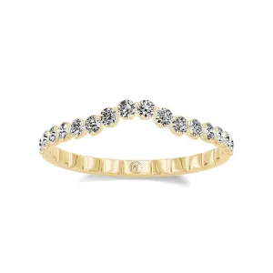 My Caroline Yellow Gold 0.25ctw Round Brilliant Contour Wedding Band- KVB2856YR5J