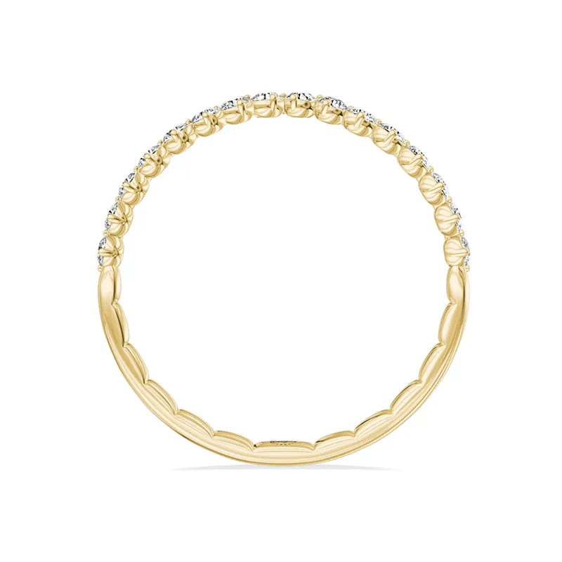 My Caroline Yellow Gold 0.25ctw Round Brilliant Contour Wedding Band- KVB2856YR5J