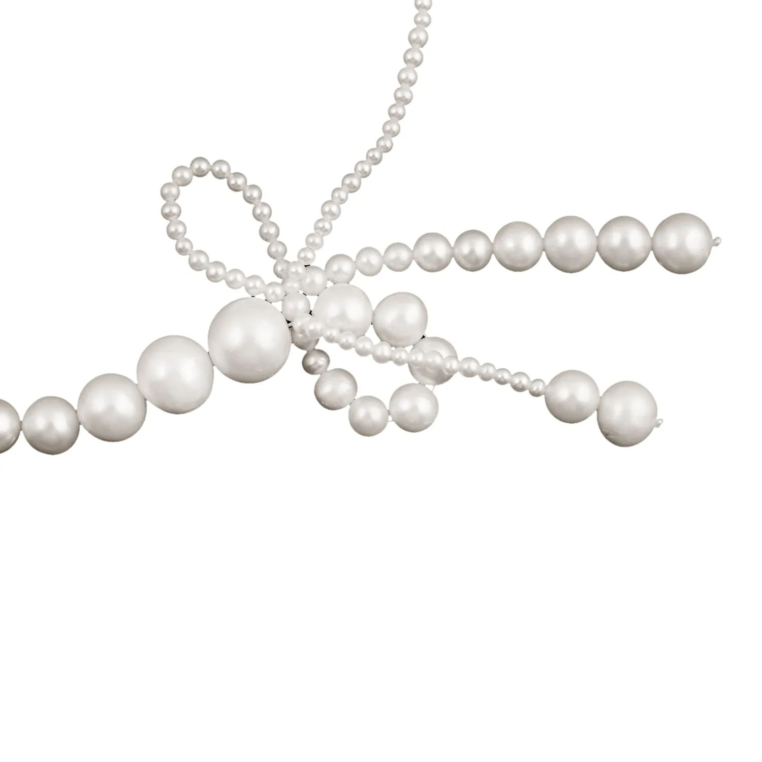 Natural Pearl Round Beads Bow Design Choker Necklace In 18K Yellow Gold