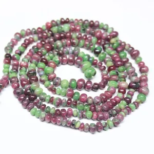 Natural Red Ruby Zoisite Smooth Rondelle Beads 4mm 5mm 11inches