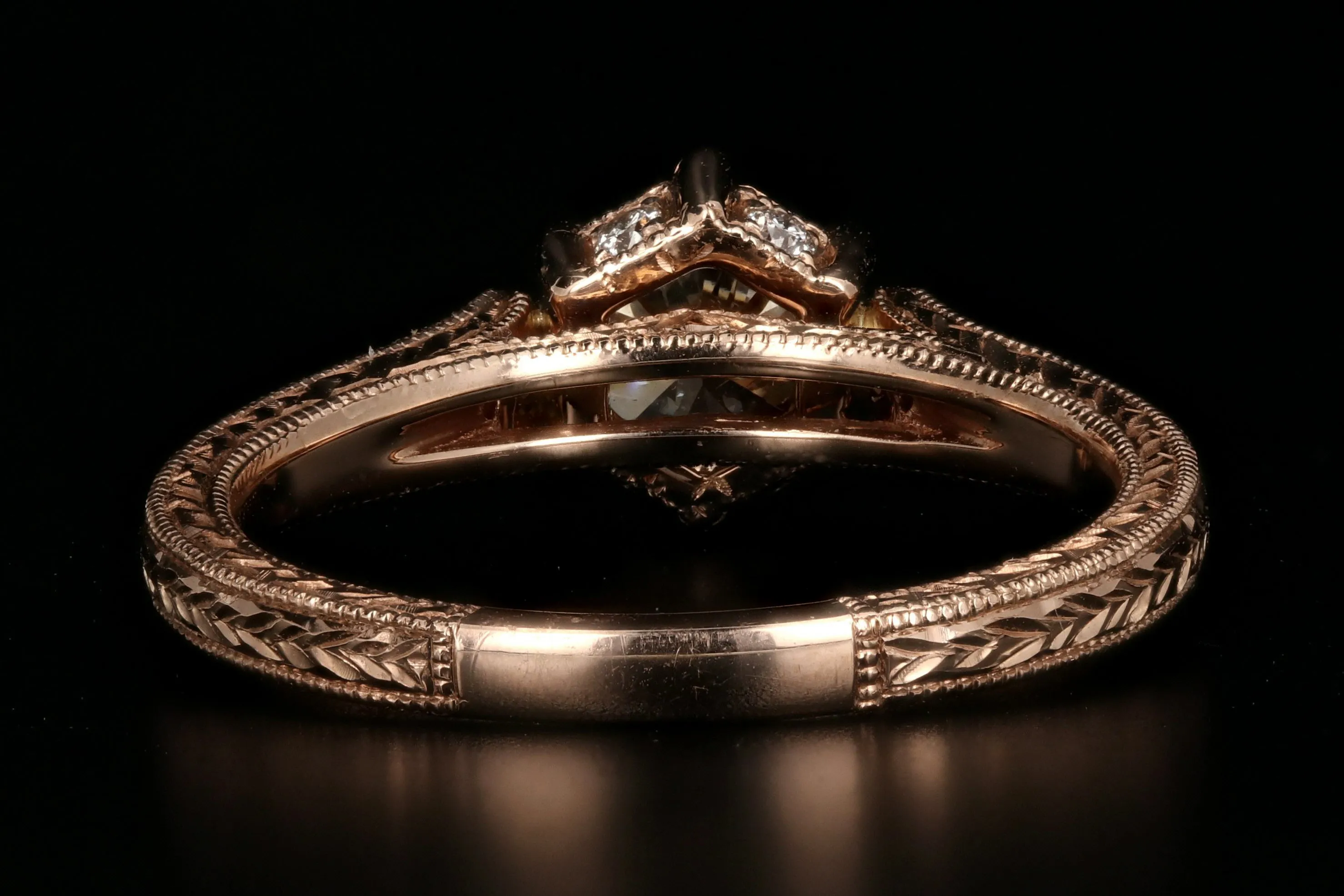 New 14K Rose Gold .81 Carat Champagne Diamond Engagement Ring