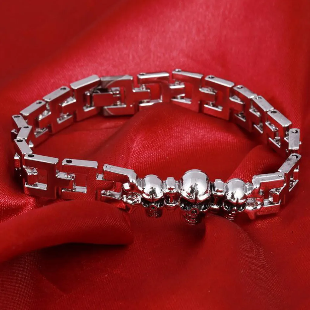 New Charming Skull Silver Color Bracelet