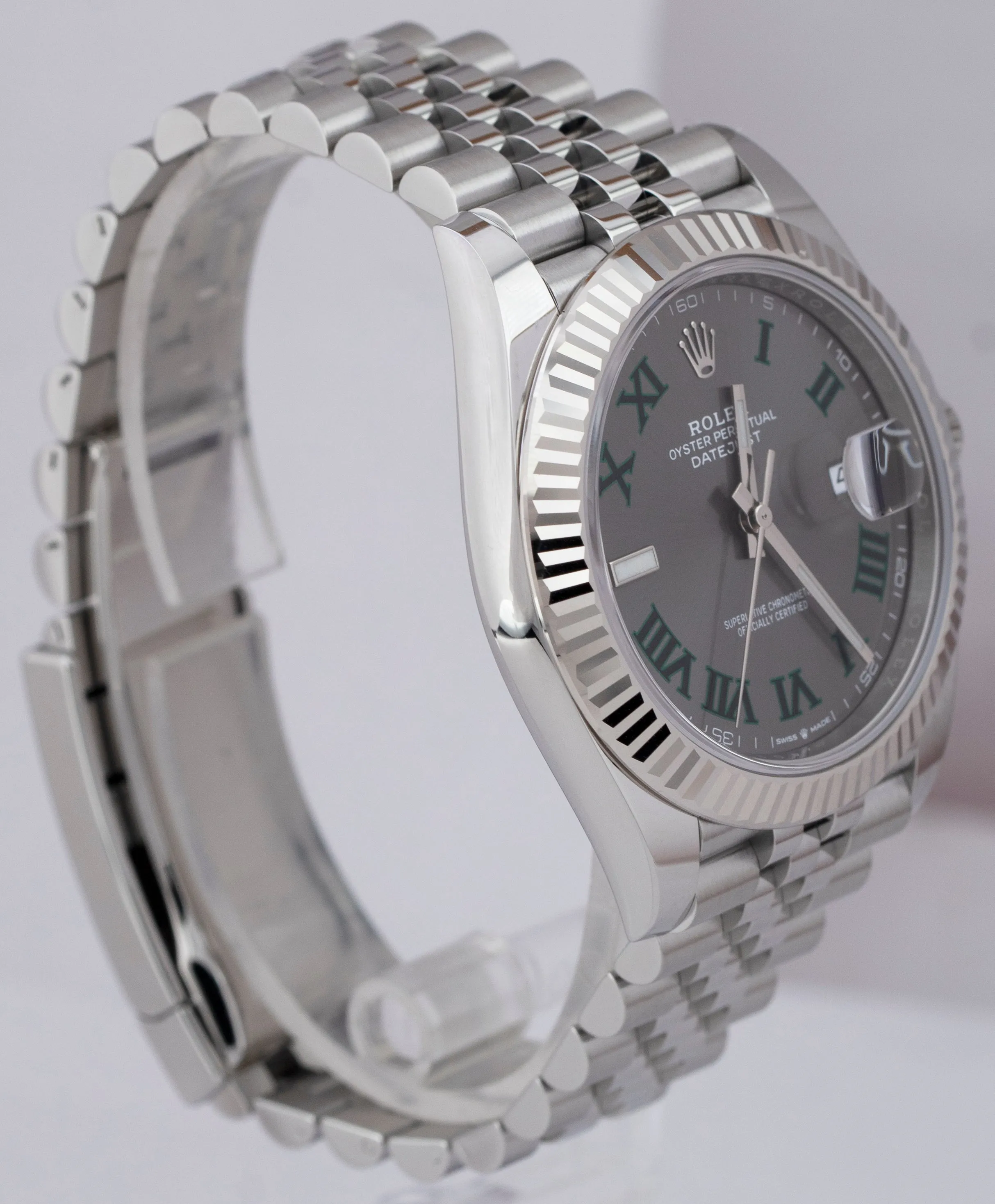NEW OCT 2022 Rolex DateJust 41 Wimbledon Fluted Stainless Watch Jubilee 126334