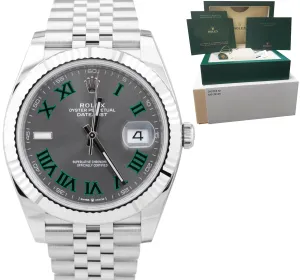 NEW OCT 2022 Rolex DateJust 41 Wimbledon Fluted Stainless Watch Jubilee 126334