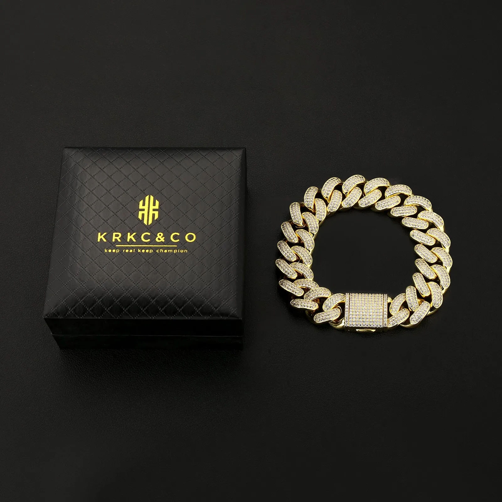 【NEW】18mm Iced Out Diamond Cuban  Bracelet