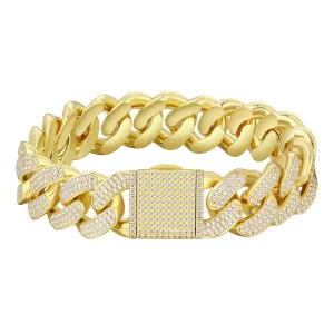 【NEW】18mm Iced Out Diamond Cuban  Bracelet