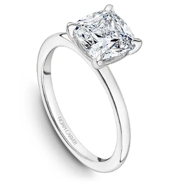 Noam Carver Two-Tone High Polish Cushion Cut Solitaire Engagement Ring