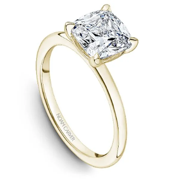 Noam Carver Two-Tone High Polish Cushion Cut Solitaire Engagement Ring