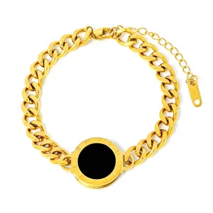 Noir Toggle Link Bracelet – 18K Gold