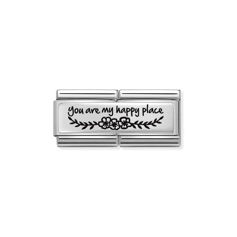 Nomination Composable Double Link You Are My Happy Place, Silver
