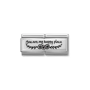Nomination Composable Double Link You Are My Happy Place, Silver