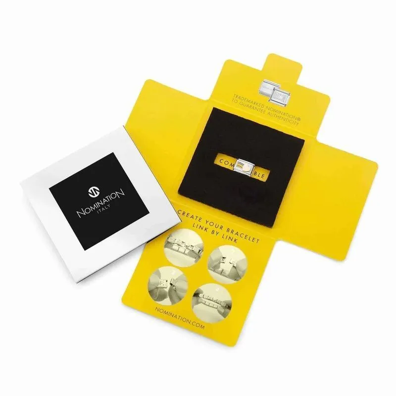 Nomination Composable Link Daffodil, Yellow Cubic Zirconia, Silver