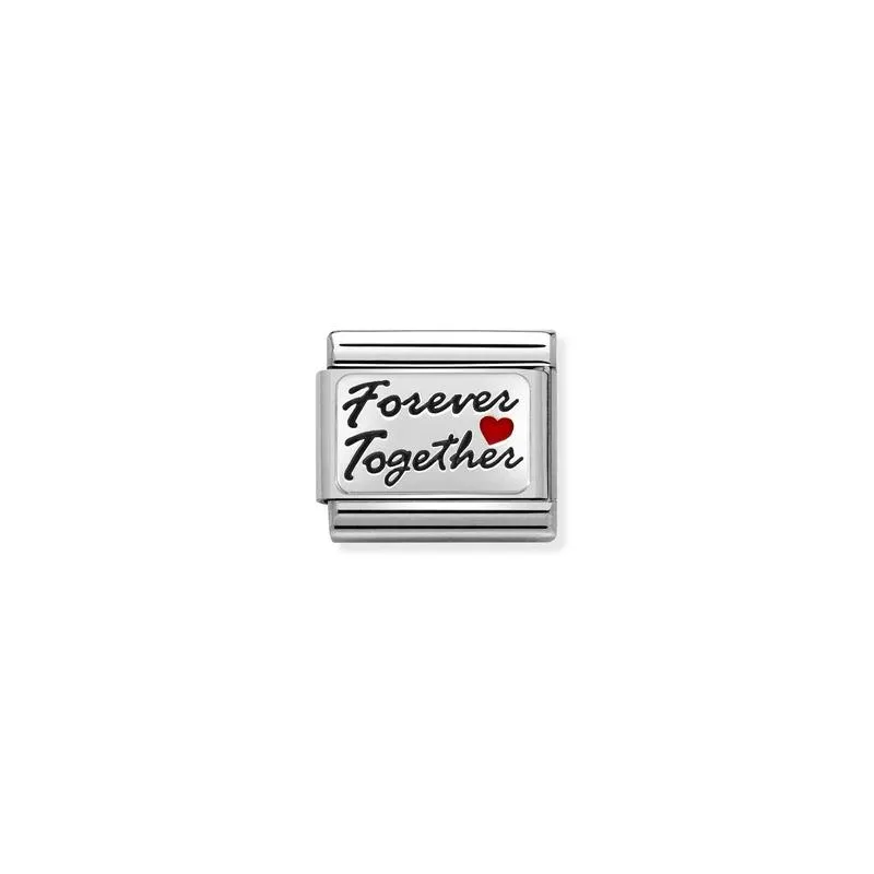 Nomination Composable Link Forever Together Red Heart, Silver & Enamel